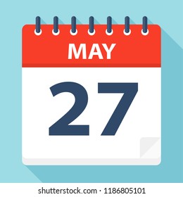 May 27 - Calendar Icon - Vector Illustration