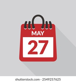 Mayo 27 Ilustración vectorial de iconos de calendario.