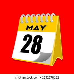 May 28 calendar date vector.