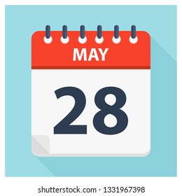 May 28 - Calendar Icon - Calendar design template - Business vector illustration.