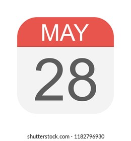 May 28 - Calendar Icon - Vector Illustration