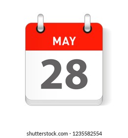 May 28 date visible on a page a day organizer calendar