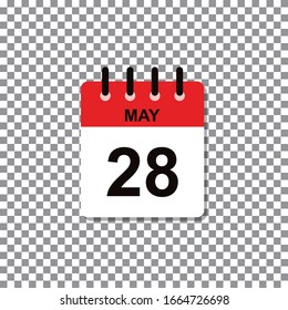 May 28th calendar day of month, vector illustration