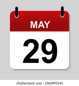 May 29 ,  calendar icon vector illustration