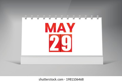 29 de mayo, Plantilla de diseño de calendarios de escritorio. Diseño de calendario de fecha única.