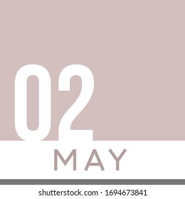 May 2nd Minimal Calendar Neutral Color. Vector illustration