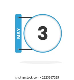 May 3 calendar icon. Date,  Month calendar icon vector illustration