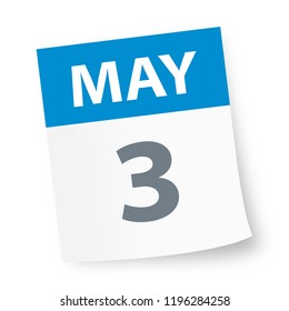 May 3 - Calendar Icon - Vector Illustration