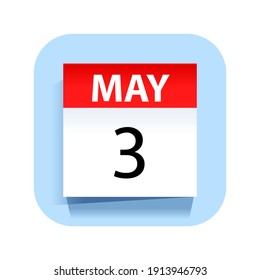 May 3. Calendar Icon. Vector Illustration.