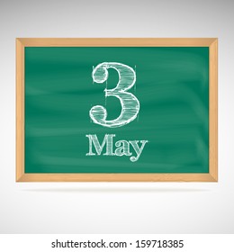 May 3, day calendar, school board, date