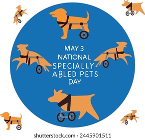 El 3 de mayo es la Ilustración vectorial Nacional Especial para Mascotas. 
Bueno para el Anuncio, cartel, tarjeta de felicitación, tarjeta de fiesta, invitación, Plantilla, publicidad, campaña y redes sociales. 
