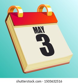 May 3 on Red Calendar