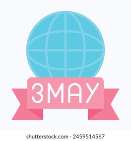 3 de mayo Día Mundial de la Prensa Icono del Vector,