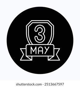 may 3 World Press freedom day vector icon, 