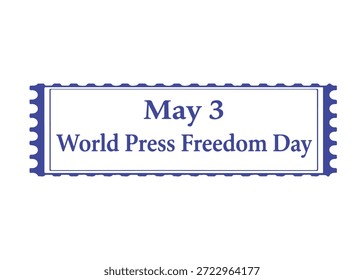 3 de mayo Icono de Vector de sello postal del Día Mundial de la Prensa sobre un fondo blanco
Sello de Vector sobre un fondo blanco