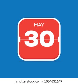 May 30 Calendar Flat Icon