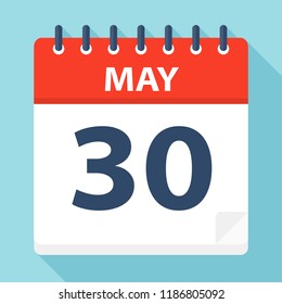May 30 - Calendar Icon - Vector Illustration