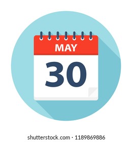 May 30 - Calendar Icon - Vector Illustration