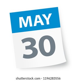 May 30 - Calendar Icon - Vector Illustration