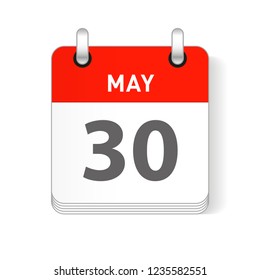 May 30 date visible on a page a day organizer calendar