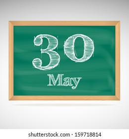May 30, day calendar, school board, date