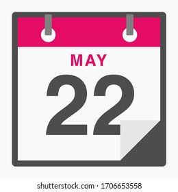 May 30th Flat icon calendar isolated on white background. Vector illustration