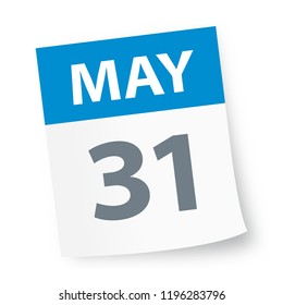 May 31 - Calendar Icon - Vector Illustration