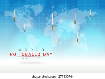 May 31 World no tobacco day: Create a cigarettes image on a blue background