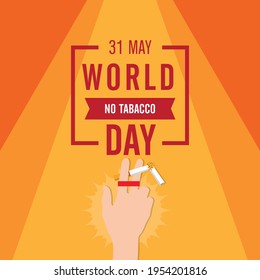 31 de mayo Día Mundial Sin Tabaco. No hay conciencia del día del tabaco. El veneno del cigarrillo. Vector. Ilustración