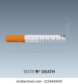 May 31st World No Tobacco Day Banner Design. Smoking Damages Teeth And Oral Health Concept. Stop Smoking Poster For Disease Warning. No Smoking Sign. Vector Illustration.