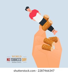 May 31st World No Tobacco Day banner. No Smoking Day awareness poster. Stop smoke campaign in dangerous concept. Vector Illustration.