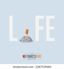 May 31st World No Tobacco Day banner. No Smoking Day awareness poster. Stop smoke campaign in dangerous concept. Vector Illustration.