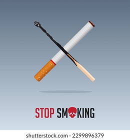 May 31st World No Tobacco Day banner. No Smoking Day awareness poster. Stop smoke or quit smoking poster in dangerous concept. Vector Illustration.