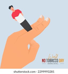 May 31st World No Tobacco Day banner. No Smoking Day awareness poster. Stop smoke or quit smoking poster in dangerous concept. Vector Illustration.