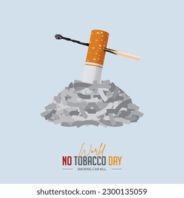 May 31st World No Tobacco Day banner. No Smoking Day awareness poster. Stop smoke or quit smoking poster in dangerous concept. Vector Illustration.