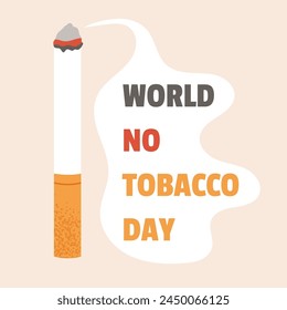 May 31st World No Tobacco Day banner design. Cigarette smokes. Creative design idea for poster, banner, website. No Smoking Day Banner. Flat vector illustration.