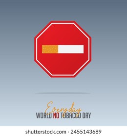 May 31st World No Tobacco Day concept design. No Smoking Day poster. Quit smoking for awareness banner. Time to quit stop smoking concept.  Vector Illustration.