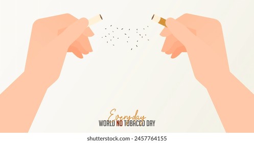 31 de mayo Diseño conceptual del Día Mundial sin Tabaco. Afiche del Día sin fumar. Deje de fumar para el Anuncio de conciencia. Deja de fumar.  Ilustración vectorial.