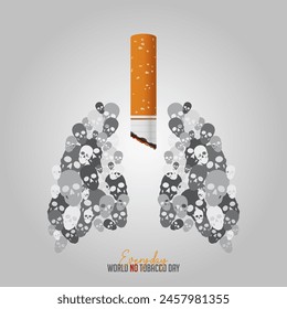 May 31st World No Tobacco Day concept design. No Smoking Day poster. Quit smoking for awareness banner. Stop smoking concept.  Vector Illustration.