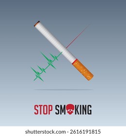 May 31st World No Tobacco Day concept design. No Smoking Day poster. Quit smoking banner. Crossed cigarettes for the prohibition of smoking or quitting smoking.  Vector Illustration.