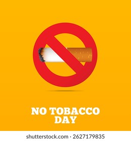 May 31st World No Tobacco Day concept design. No Smoking Day poster. Quit smoking for awareness banner. Stop smoking concept.  Vector Illustration.