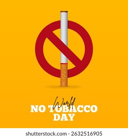 May 31st World No Tobacco Day concept design. No Smoking Day poster. Quit smoking for awareness banner. Stop smoking concept.  Vector Illustration.