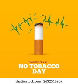 May 31st World No Tobacco Day concept design. No Smoking Day poster. Quit smoking for awareness banner. Stop smoking concept.  Vector Illustration.