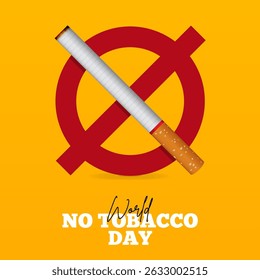 May 31st World No Tobacco Day banner concept design. No Smoking Day poster. Quit smoking for awareness banner. Stop smoking sign. Vector Illustration.