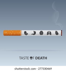 May 31st World No Tobacco Day. No Smoking Day Awareness. Poison of cigarette.  Vector. Illustration.