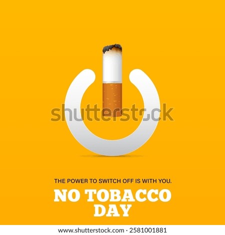 May 31st World No Tobacco Day concept design. No Smoking Day poster. Quit smoking for awareness banner. Power switch off and stop smoking concept.  Vector Illustration.