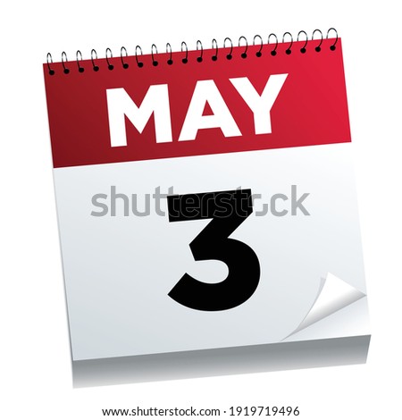 May 3rd on a calendar page - illustrated. 