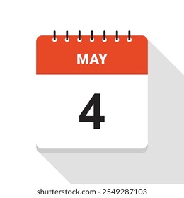Icono de fecha del calendario del 4 de mayo