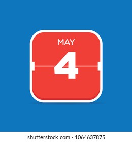 May 4 Calendar Flat Icon