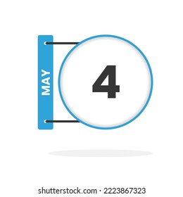 May 4 calendar icon. Date,  Month calendar icon vector illustration